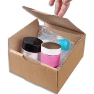 Boîte postale en kraft Havane simple cannelure - Dimensions : 30 x 24 x 10 cm