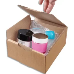 Boîte postale en kraft brun simple cannelure - Dimensions : 35 x 22 x 13 cm