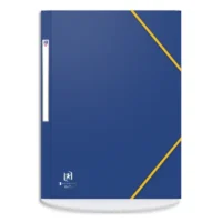 OXFORD Chemise 3 rabats à élastique BICOLOR en carte lustrée 5/10e,390g. Format A4. Coloris Bleu