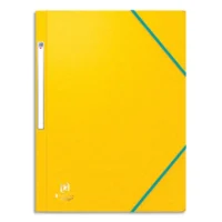 OXFORD Chemise 3 rabats à élastique BOSTON en carte lustrée 5/10e, 390g. Format A4. Coloris Jaune