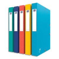 OXFORD Boîte de classement BICOLOR à élastiques en carte lustrée 7/10e, 600g. Dos 3,5cm. Coloris Assortis