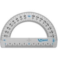 MAPED Rapporteur demi circulaire 180° aluminium 12 cm