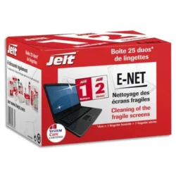 JELT Boîte de 25 lingettes humides/sèches E-NET pour écran à cristaux liquides et portable 253831