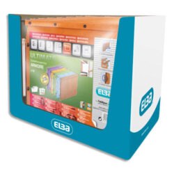 OBLIQUE AZ Paquet de 5+5 dossiers suspendus ARMOIRE en kraft 240g. Fond 15 et 30, bouton-pression. Orange