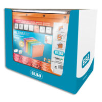 OBLIQUE AZ Paquet de 5+5 dossiers suspendus TIROIR en kraft 240g. Fond 15 et 30, bouton-pression. Orange