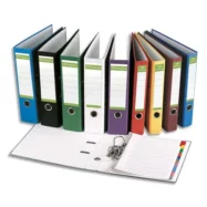 PERGAMY Classeur à levier en papier recyclé intérieur/extérieur. Dos 5cm. Format A4. Coloris Noir