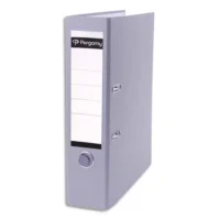 PERGAMY Classeur à levier en polypropylène extérieur/intérieur papier. Dos 8cm. Coloris Gris