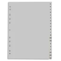 PERGAMY Jeu 20 intercalaires alphabétiques A-Z polypropylène format A4+. Coloris Blanc