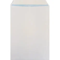 PERGAMY Boîte de 250 pochettes velin Blanc 90g C4 229x324 mm fenêtre 50x100 mm auto-adhésives