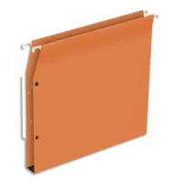 Boite de 25 dossiers suspendus ARMOIRE, kraft 220g. Fond 30, volet agrafage+pression. Coloris Orange