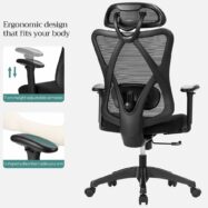 Fauteuil de bureau ergonomique réglable noir